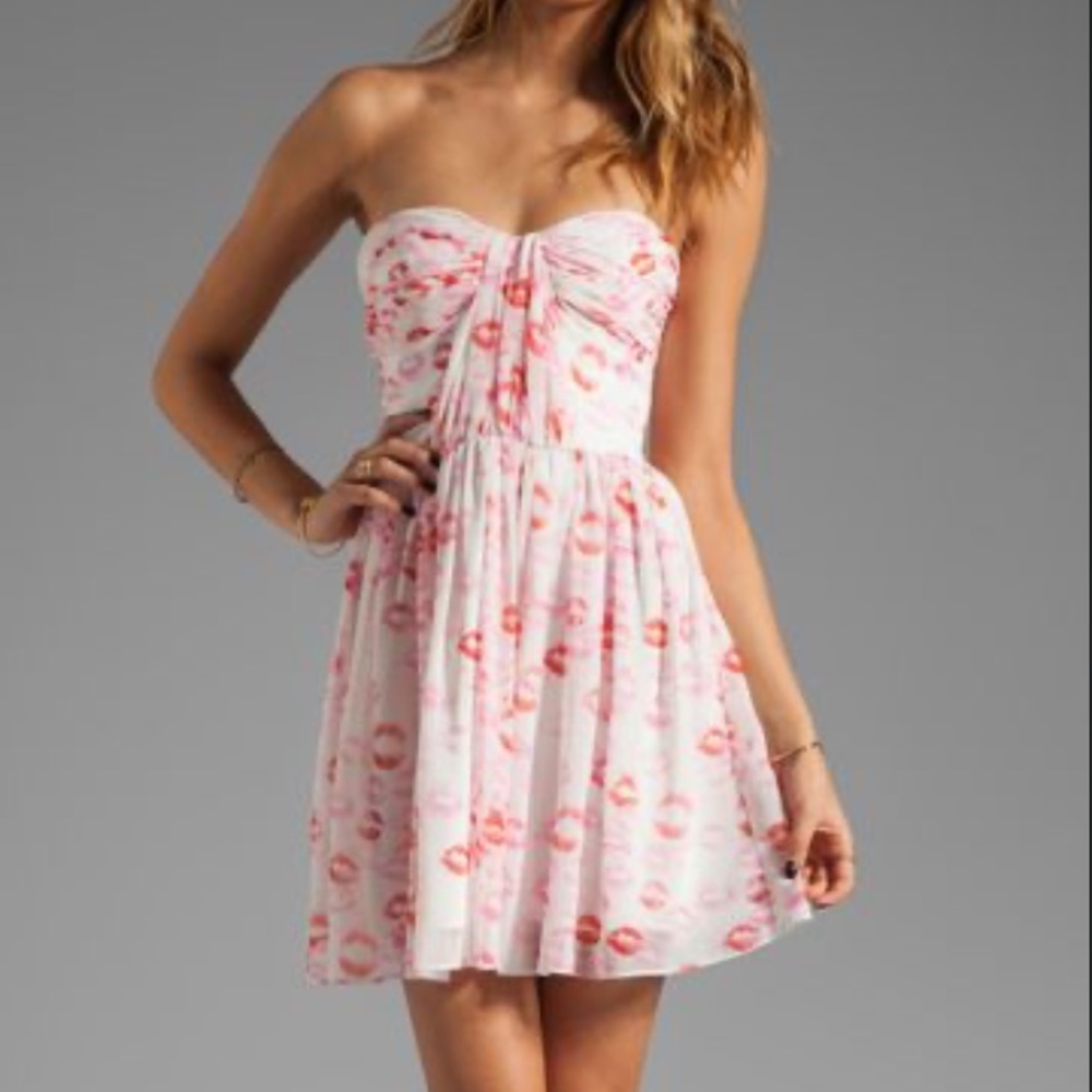 NWT $365 Erin Fetherston Marianne Pink Red Lipstick Dress Valentines sz 2